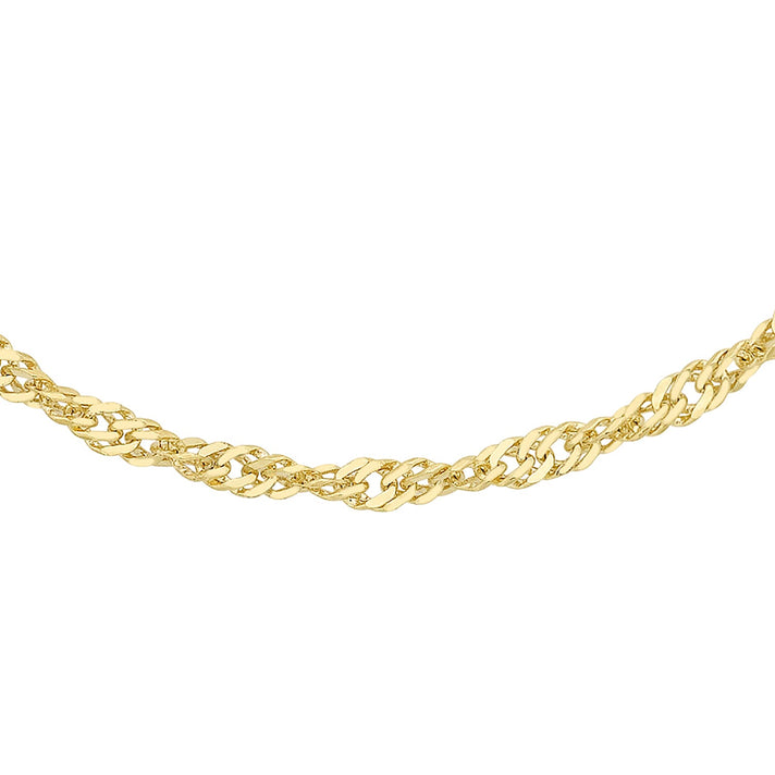 Diamond Cut Twist Curb Chain 18 Inch in 9K Yellow Gold 7576779 1