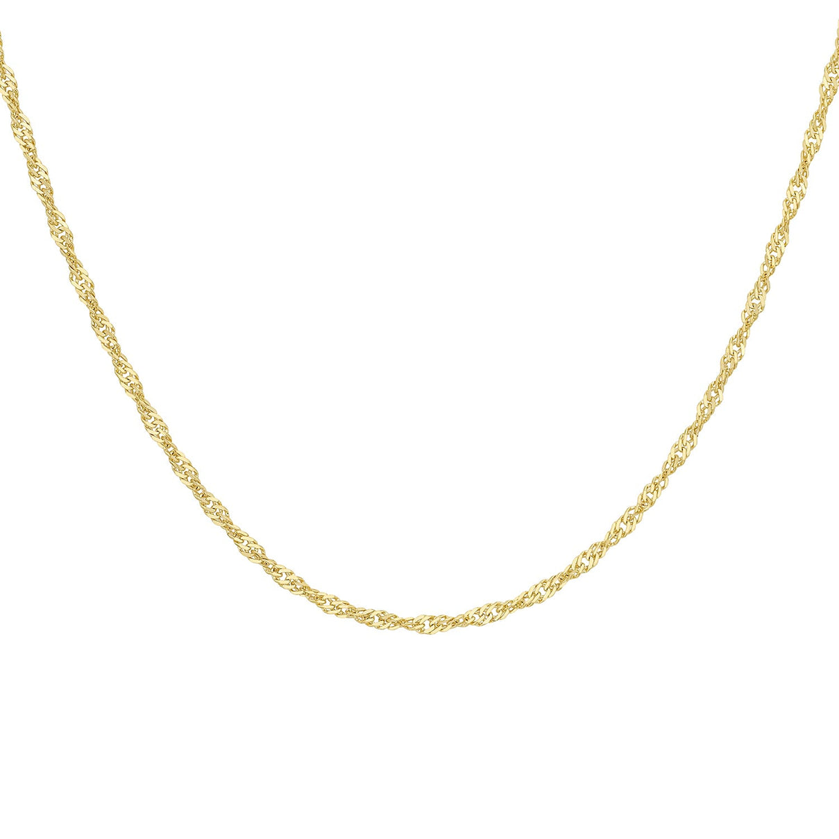 Diamond Cut Twist Curb Chain 18 Inch in 9K Yellow Gold 7576779 4