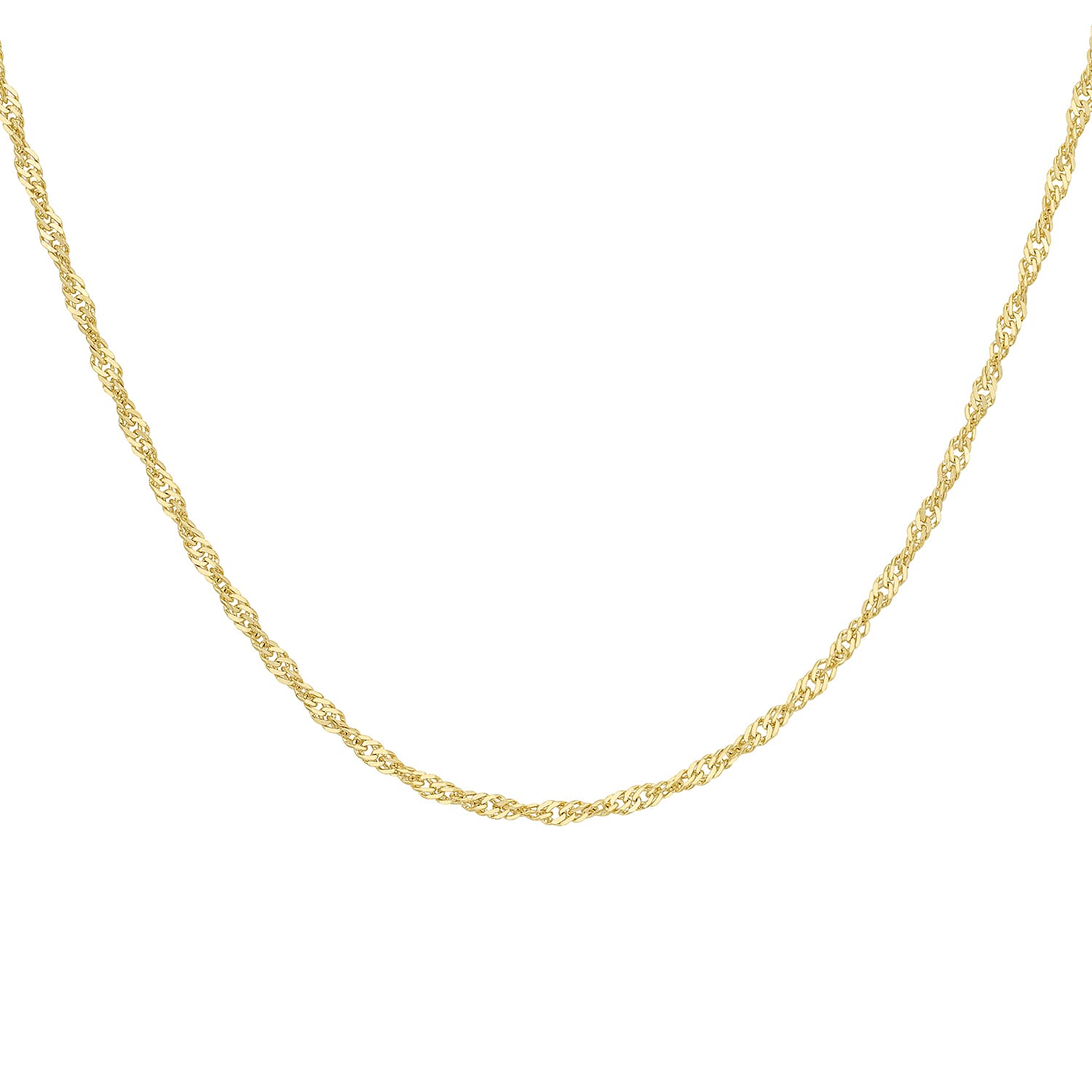 Diamond Cut Twist Curb Chain 18 Inch in 9K Yellow Gold 7576779 4