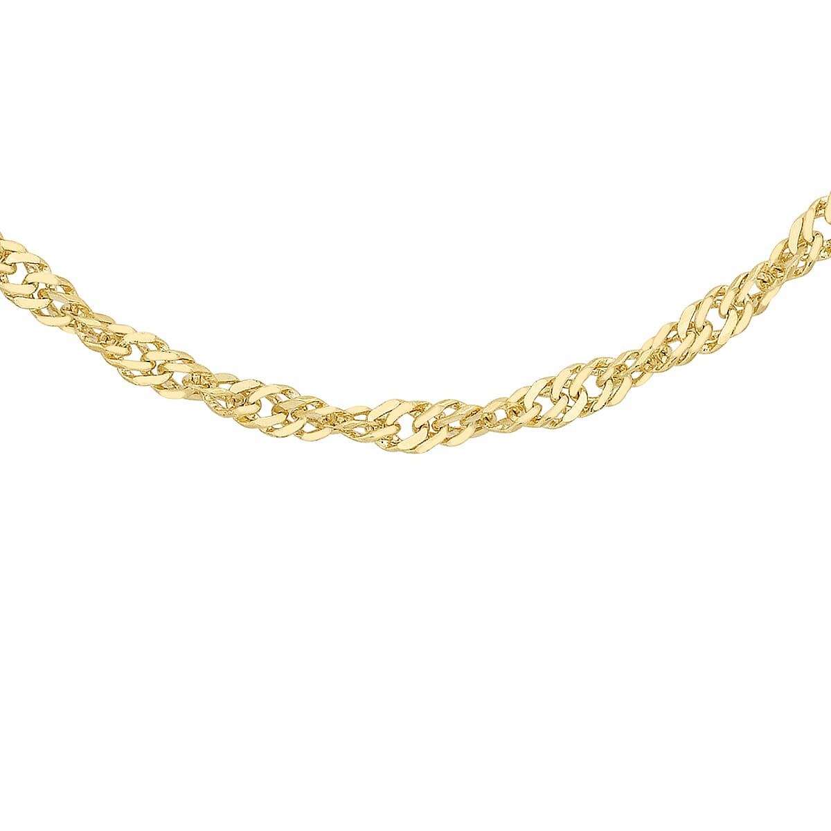 Diamond Cut Twist Curb Chain 18 Inch in 9K Yellow Gold 7576790 0