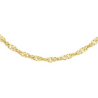9K Yellow Gold Diamond Cut Twist Curb Chain (Size - 20) with Spring Ring Clasp