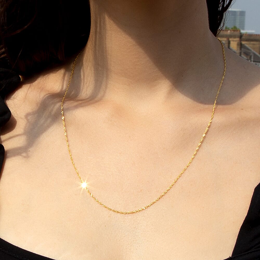 Diamond Cut Twist Curb Chain 20 Inch in 9K Yellow Gold 7576730 2