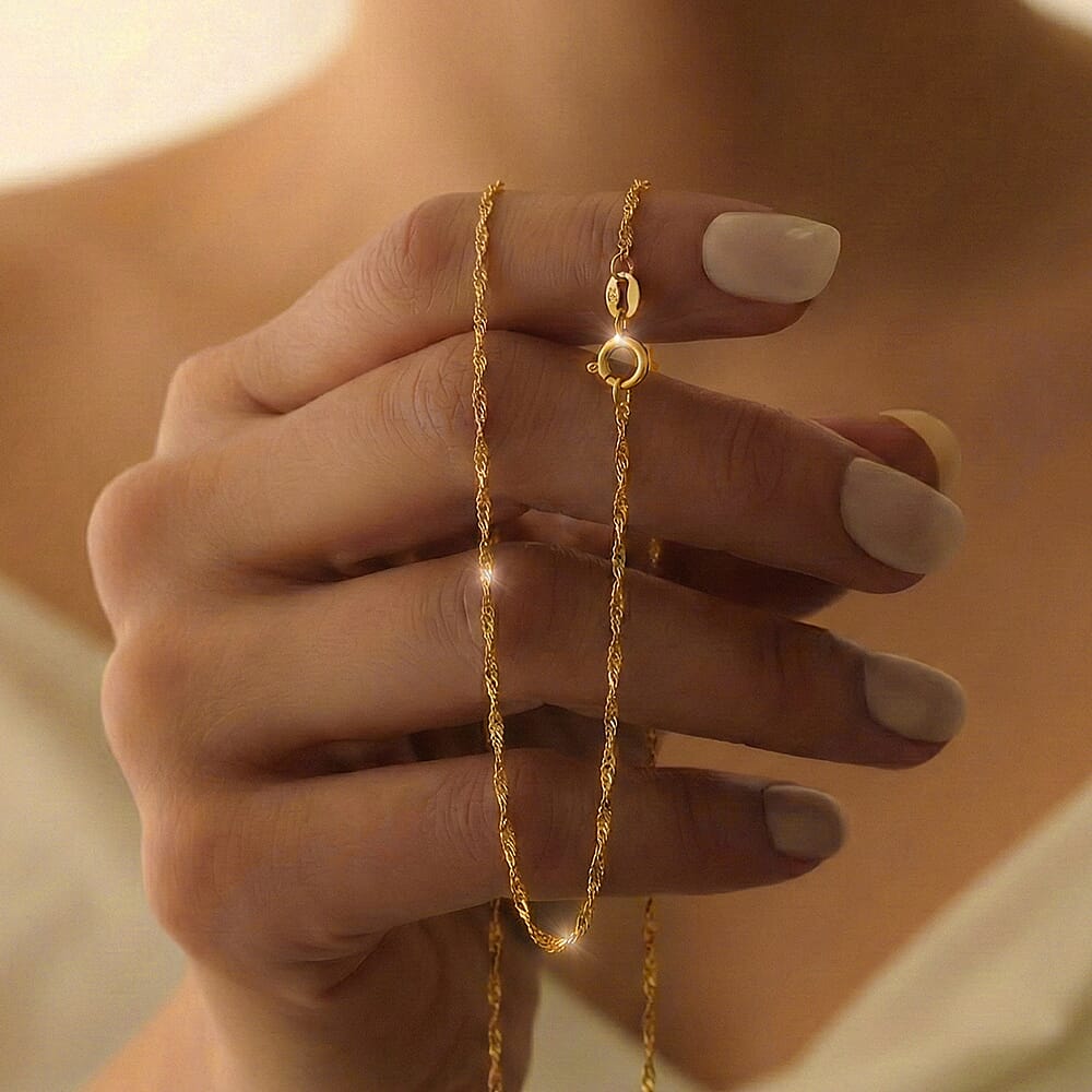 Diamond Cut Twist Curb Chain 20 Inch in 9K Yellow Gold 7576730 4