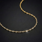 9K Yellow Gold Diamond Cut Twist Curb Chain (Size - 20) with Spring Ring Clasp