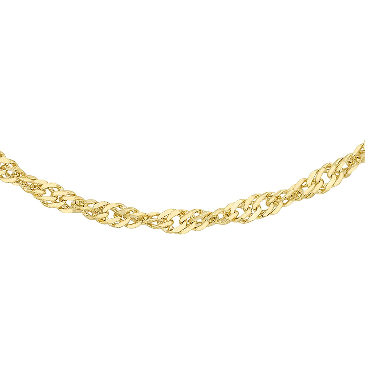 Diamond Cut Twist Curb Chain 20 Inch in 9K Yellow Gold 7576782 0
