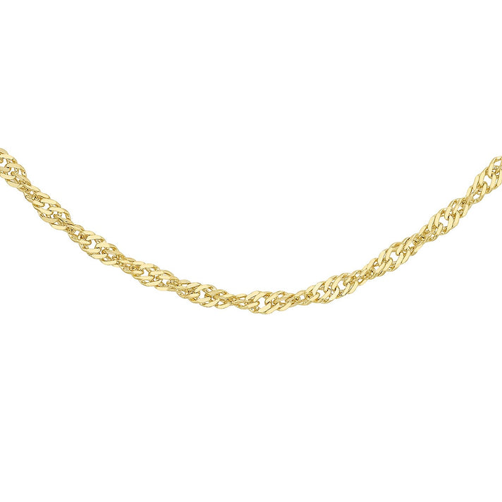 Diamond Cut Twist Curb Chain 20 Inch in 9K Yellow Gold 7577525 1