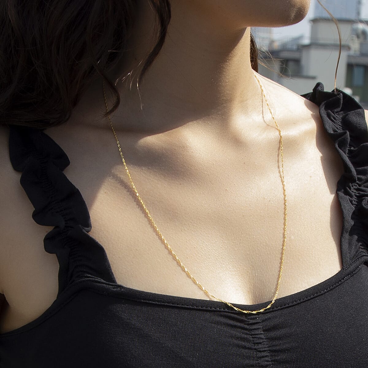 Diamond Cut Twist Curb Chain 24 Inch in 9K Yellow Gold 7576737 2