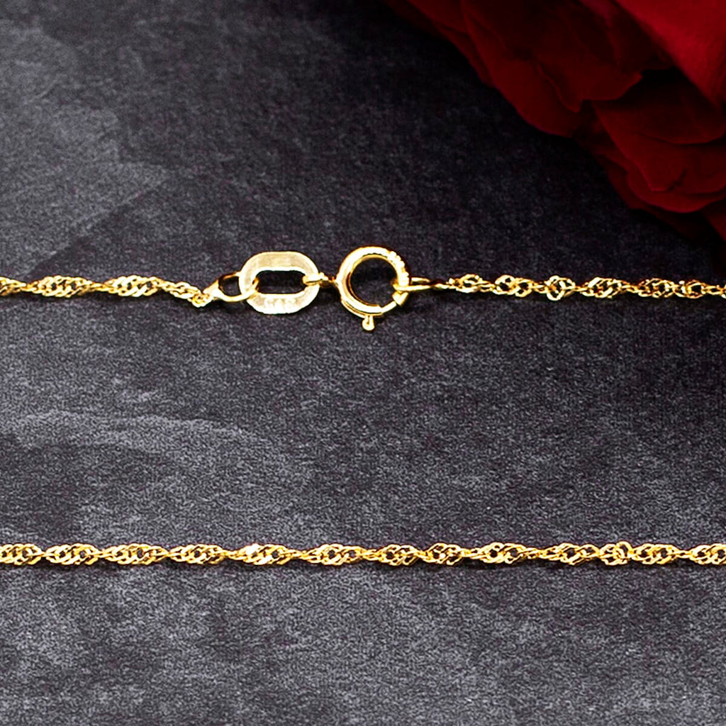 9K Yellow Gold  Chain (Size - 24),  Gold Wt. 1.2 Gms