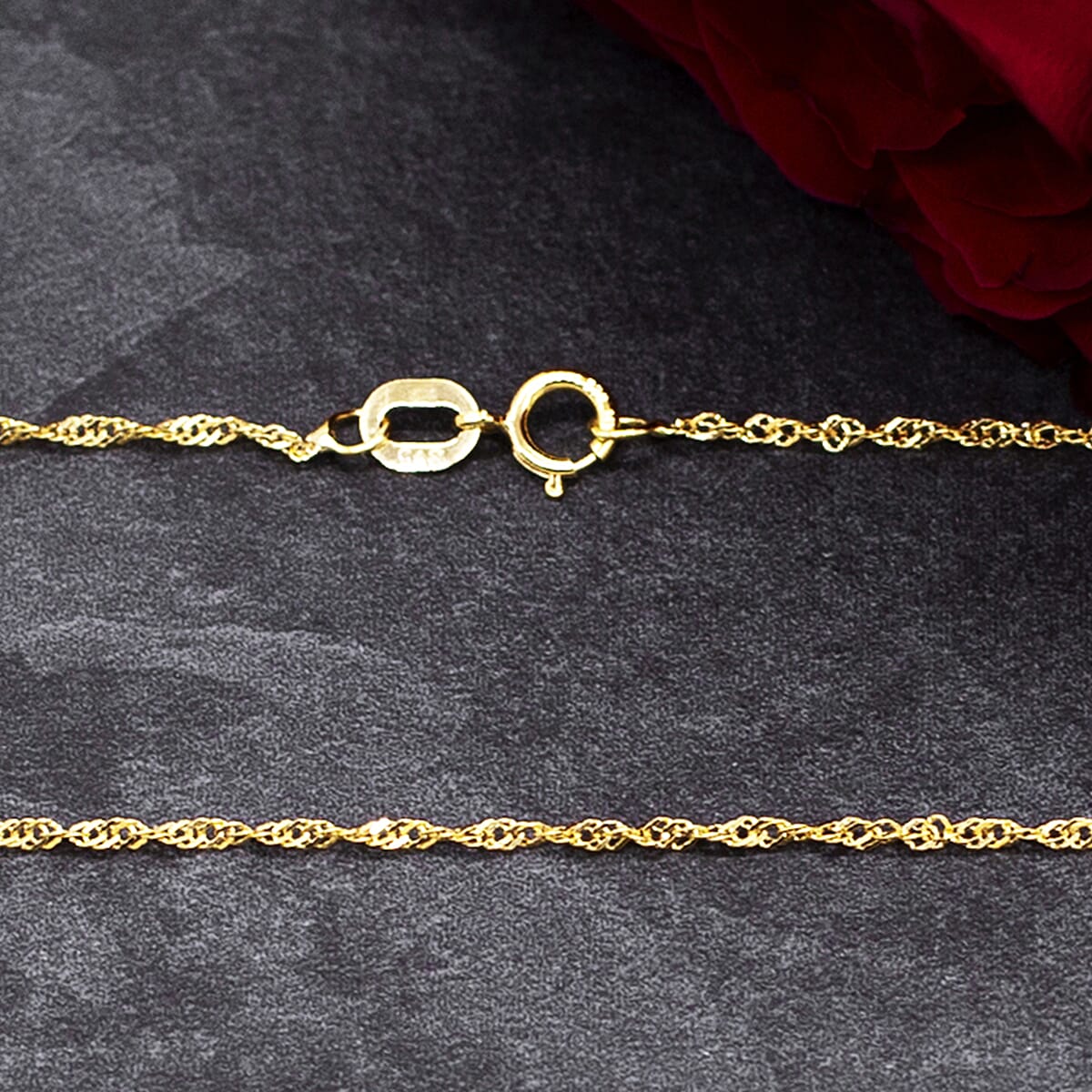 Diamond Cut Twist Curb Chain 24 Inch in 9K Yellow Gold 7576737 5