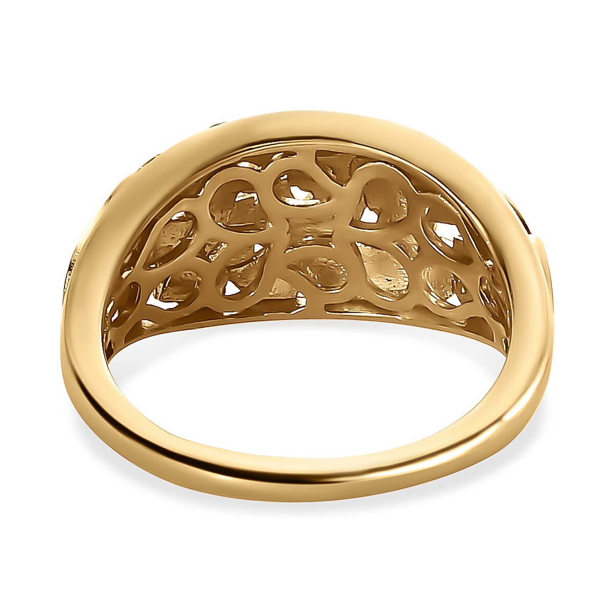Diamond Dome Ring in Sterling Silver with Platinum and 18K Vermeil Yellow Gold 3657381 10
