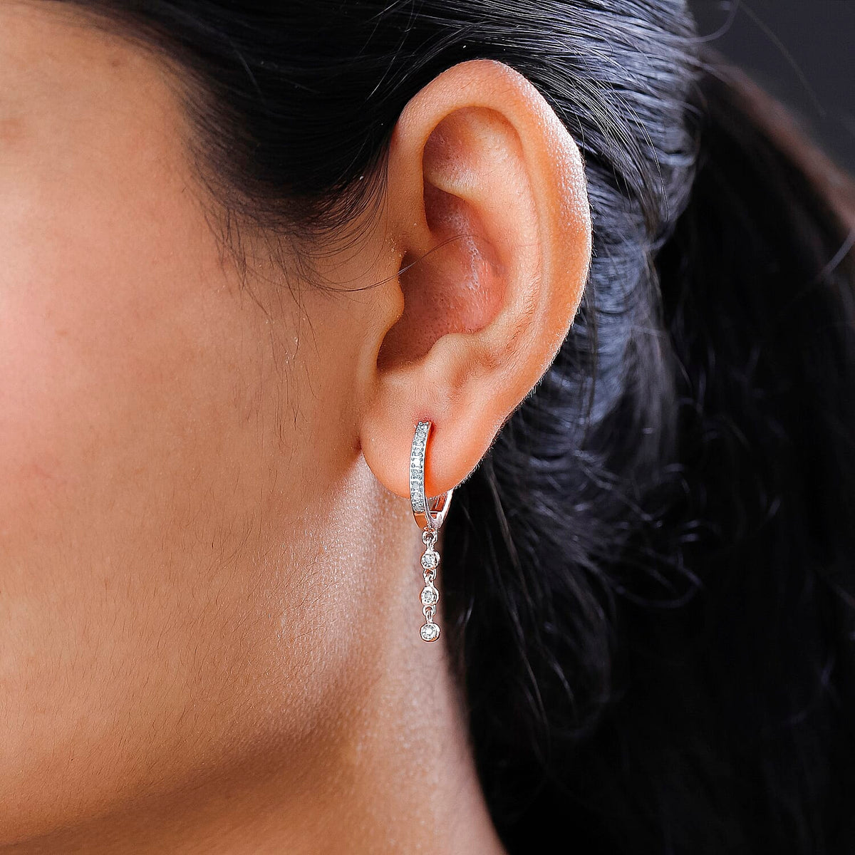 Diamond Earrings in 18K Rose Gold Vermeil Plated Sterling Silver 0.18 Ct. 7554867 2