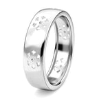 Diamond Floral Band Ring in Sterling Silver