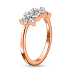 Diamond Floral Ring in 18K Vermeil Rose Gold Plated Sterling Silver