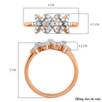 Diamond Floral Ring in 18K Vermeil Rose Gold Plated Sterling Silver