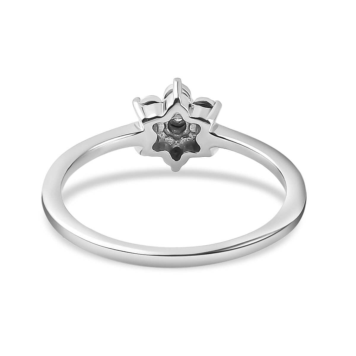 Diamond Floral Ring in Platinum Overlay Sterling Silver 7441481 5