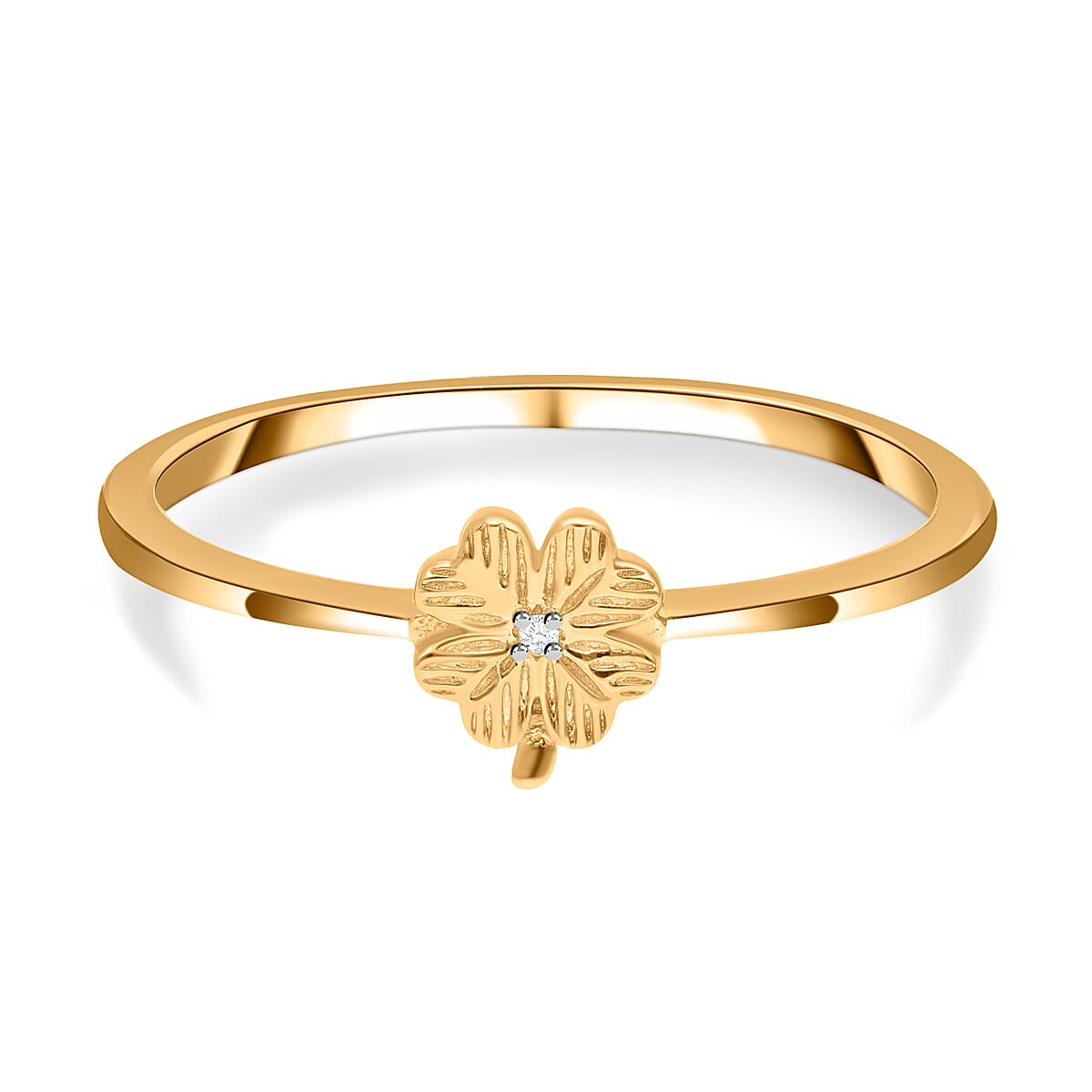 Diamond Floral Ring in Vermeil Yellow Gold Plated Sterling Silver 7385614 0