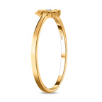 Diamond Floral Ring in Vermeil Yellow Gold Plated Sterling Silver