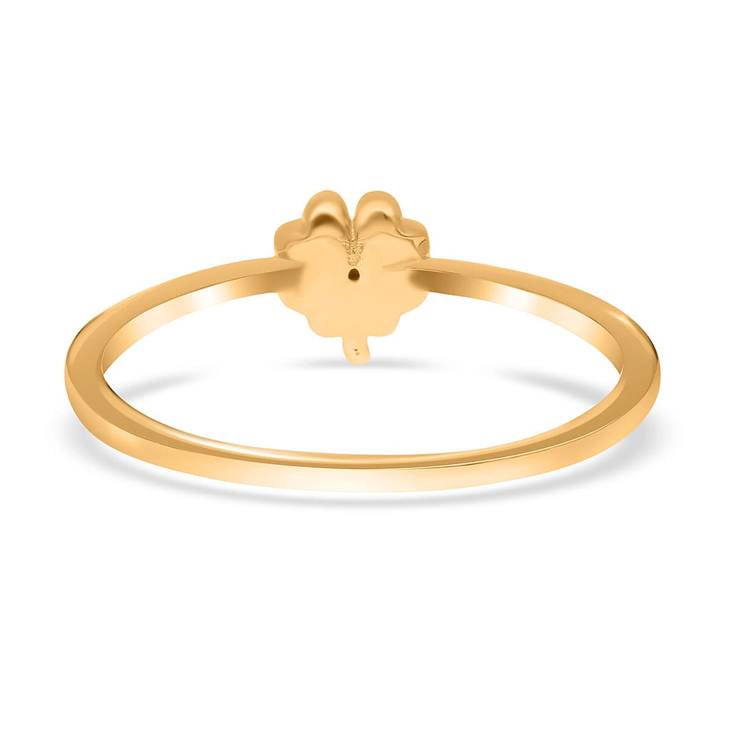 Diamond Floral Ring in Vermeil Yellow Gold Plated Sterling Silver