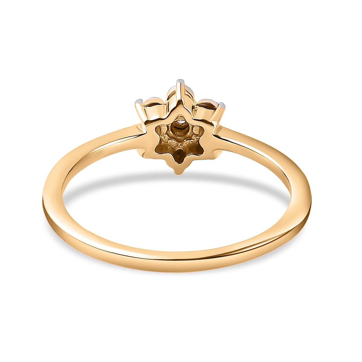 Diamond Floral Ring in Yellow Gold Plated Sterling Silver 7441499 5