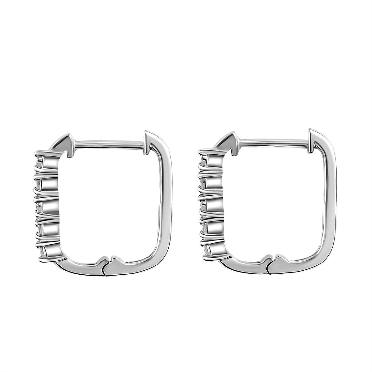 Natural White Diamond Hoop Earrings in Platinum Overlay Sterling Silver 7172840 4