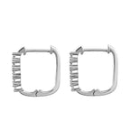Natural White Diamond Hoop Earrings in Platinum Overlay Sterling Silver