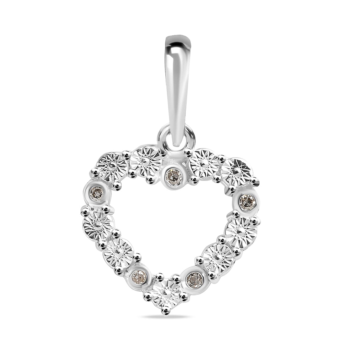 The Eternal Heart - Natural Diamond Pendant in Sterling Silver 7517369 0