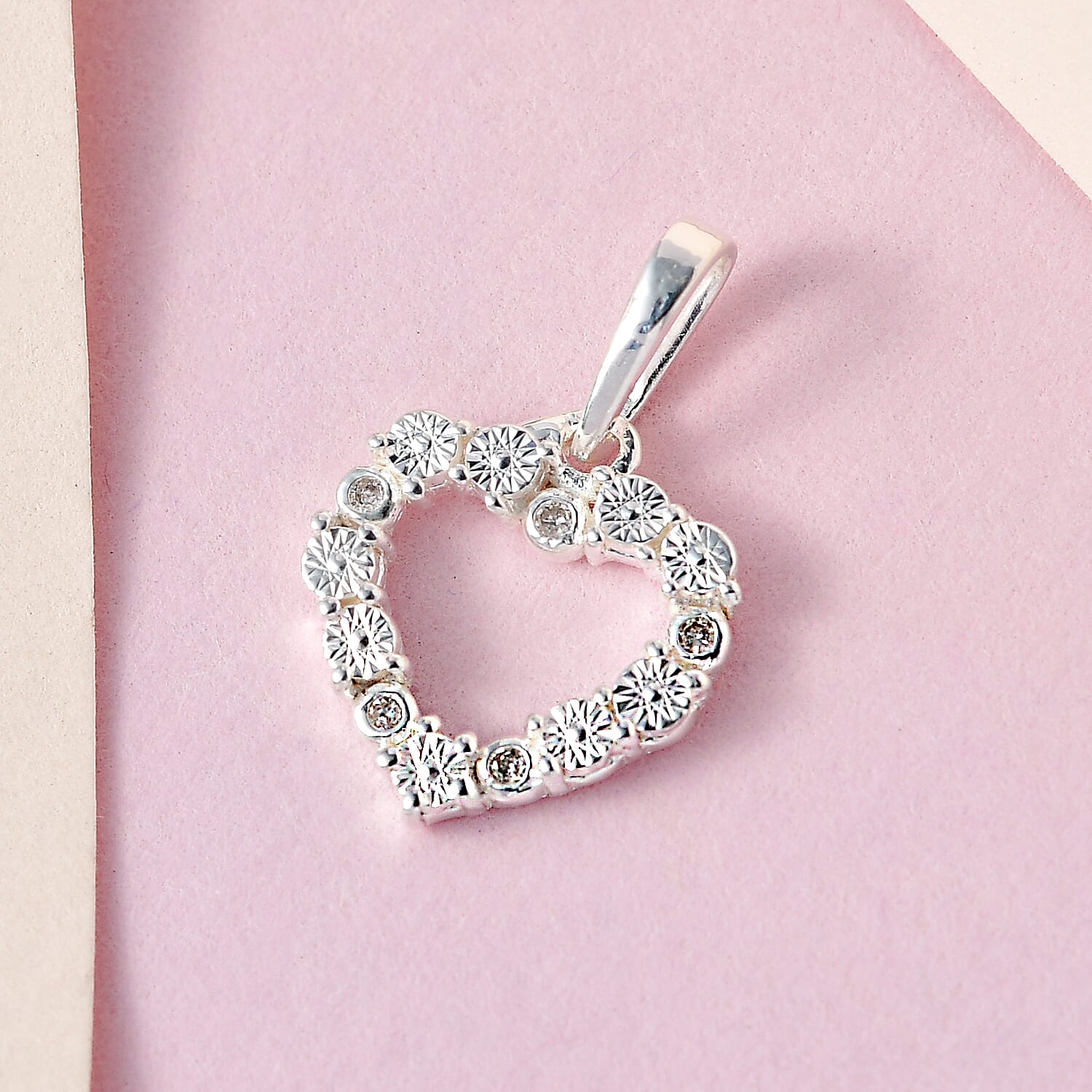 The Eternal Heart - Natural Diamond Pendant in Sterling Silver 7517369 1