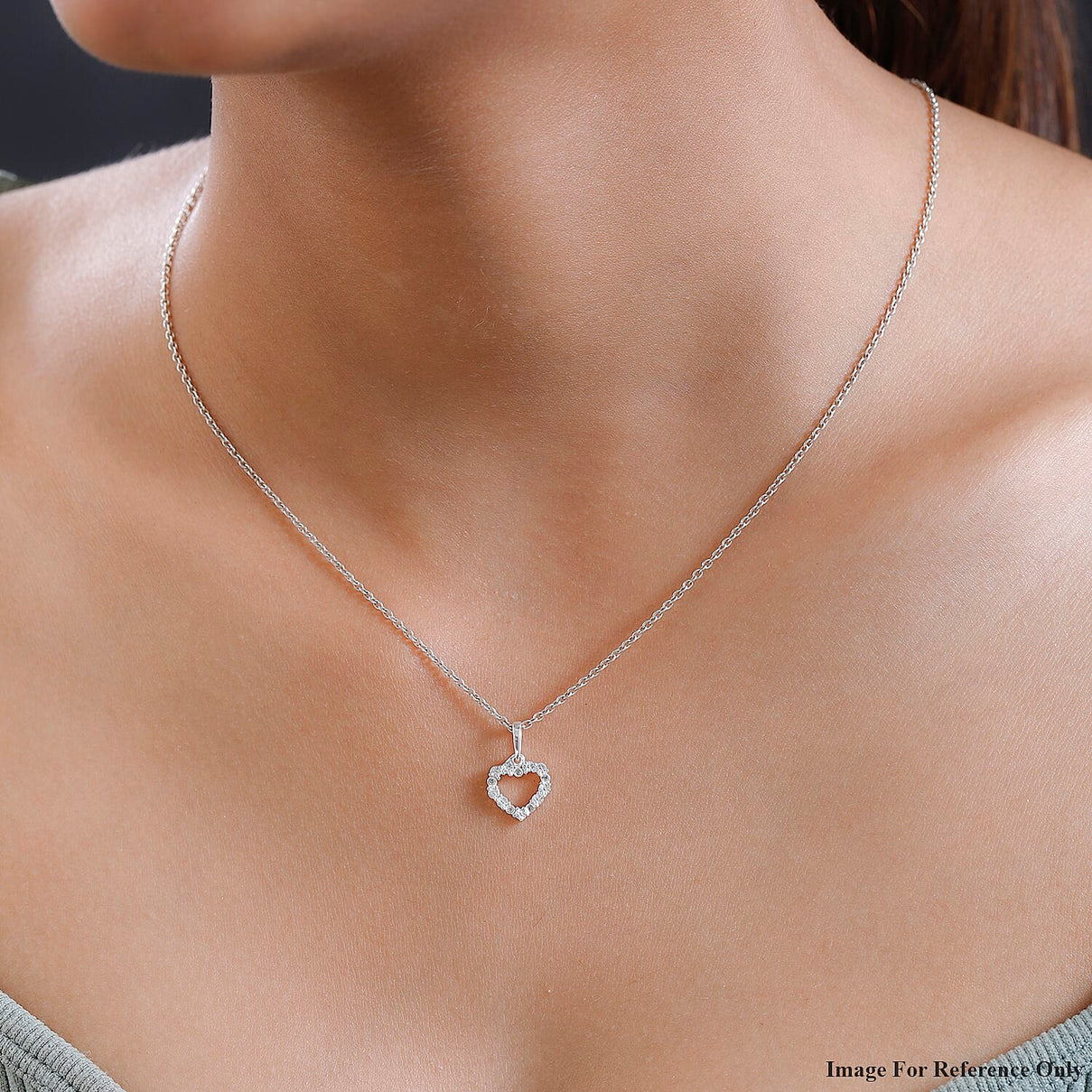 The Eternal Heart - Natural Diamond Pendant in Sterling Silver 7517369 2