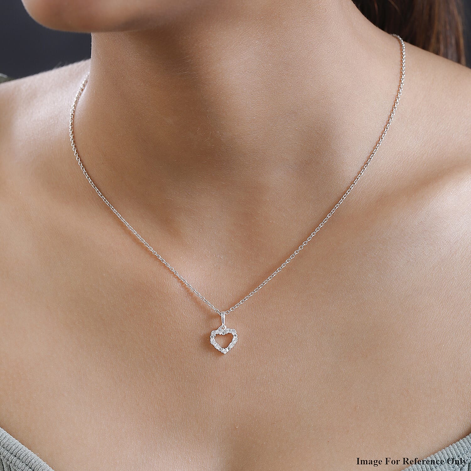 The Eternal Heart - Natural Diamond Pendant in Sterling Silver 7517369 2