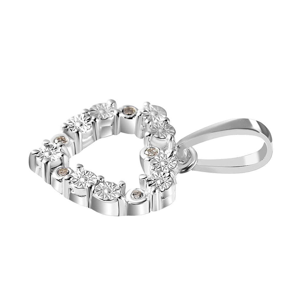 The Eternal Heart - Natural Diamond Pendant in Sterling Silver