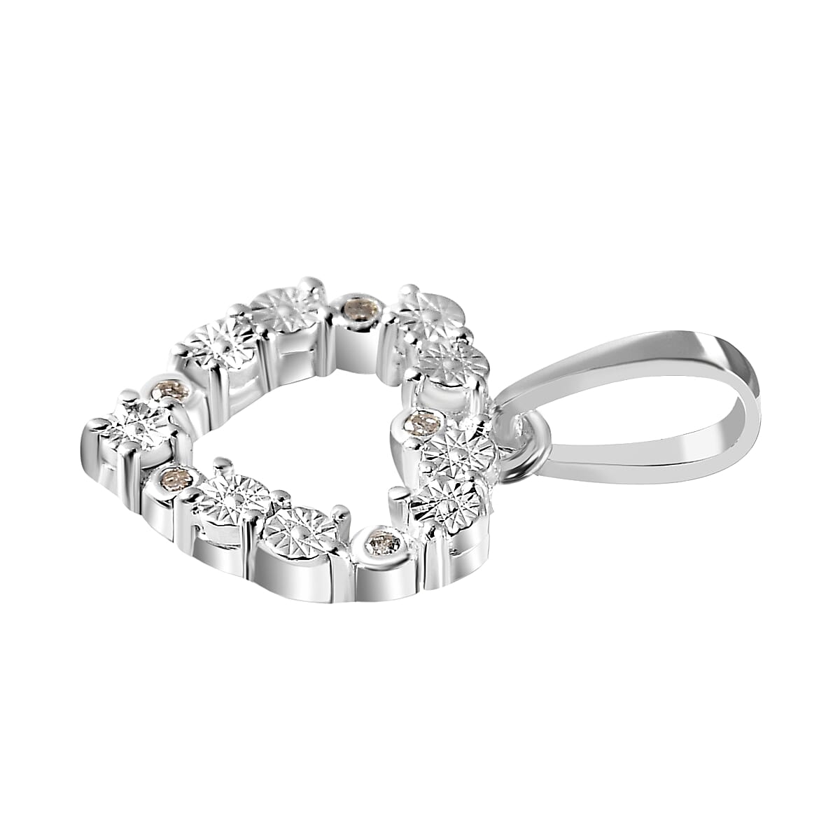The Eternal Heart - Natural Diamond Pendant in Sterling Silver 7517369 3