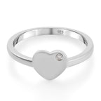 Diamond Ring in Platinum Overlay Sterling Silver