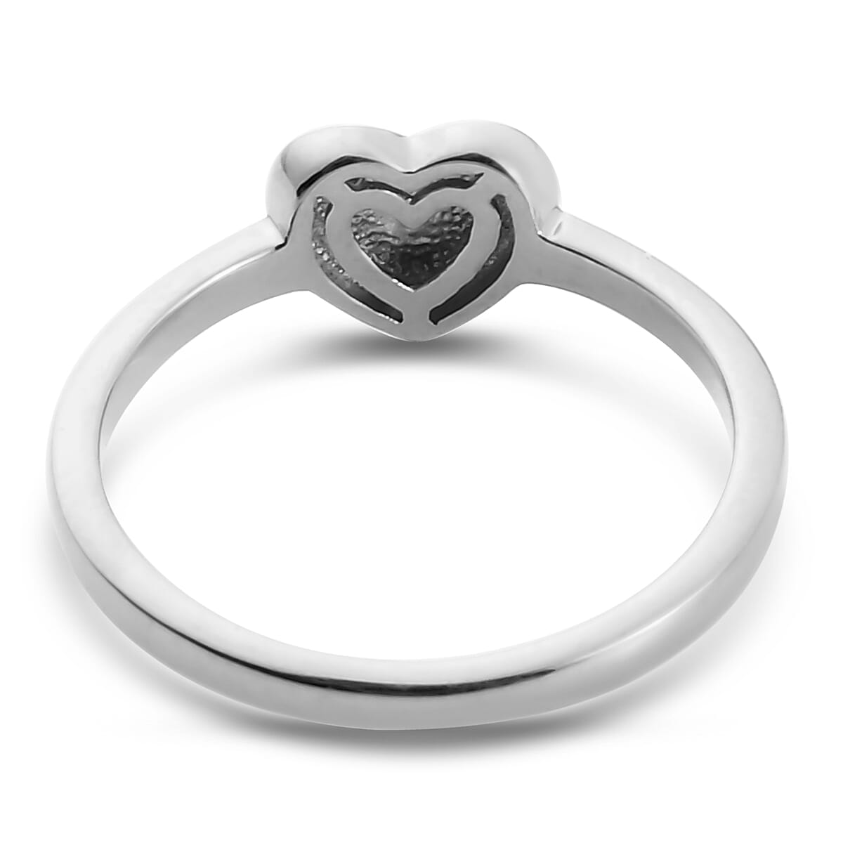 Diamond Heart Shape Ring in Platinum Plated Sterling Silver 3722517 5