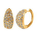 Diamond Hoop Earring in 18K Vermeil Yellow Gold Plated Sterling Silver 0.01 Ct, Silver Wt. 5.16 Gms