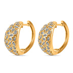 Diamond Hoop Earring in 18K Vermeil Yellow Gold Plated Sterling Silver 0.01 Ct, Silver Wt. 5.16 Gms