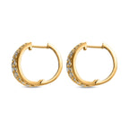 Diamond Hoop Earring in 18K Vermeil Yellow Gold Plated Sterling Silver 0.01 Ct, Silver Wt. 5.16 Gms