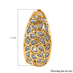 Diamond Hoop Earring in 18K Vermeil Yellow Gold Plated Sterling Silver 0.01 Ct, Silver Wt. 5.16 Gms