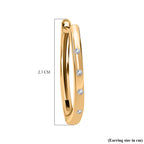 Royal Bali Collection - D'joy Diamond (Rnd) Hoop Earrings with Clasp in 18K Vermeil Yellow Gold Plated Sterling Silver