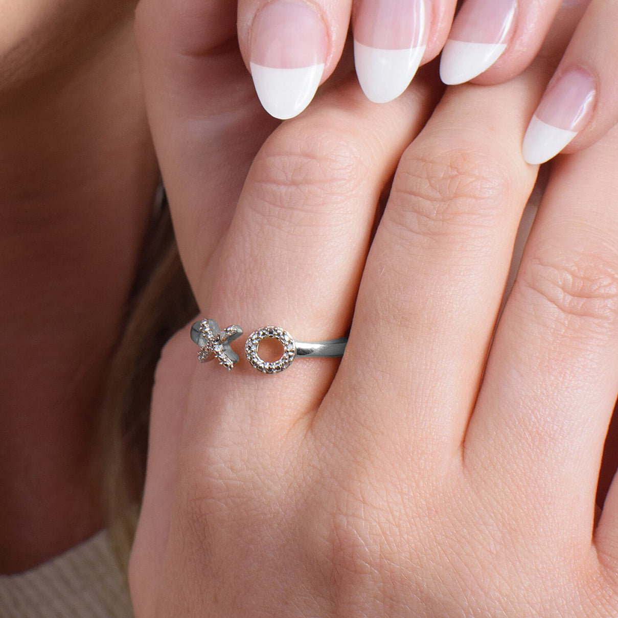 Diamond Hug and Kiss Ring in Sterling Silver with Platinum Plated 3574778 2