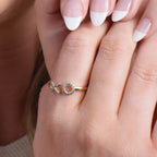 Diamond Hug and Kiss Ring in 18K Vermeil Gold Plated Sterling Silver