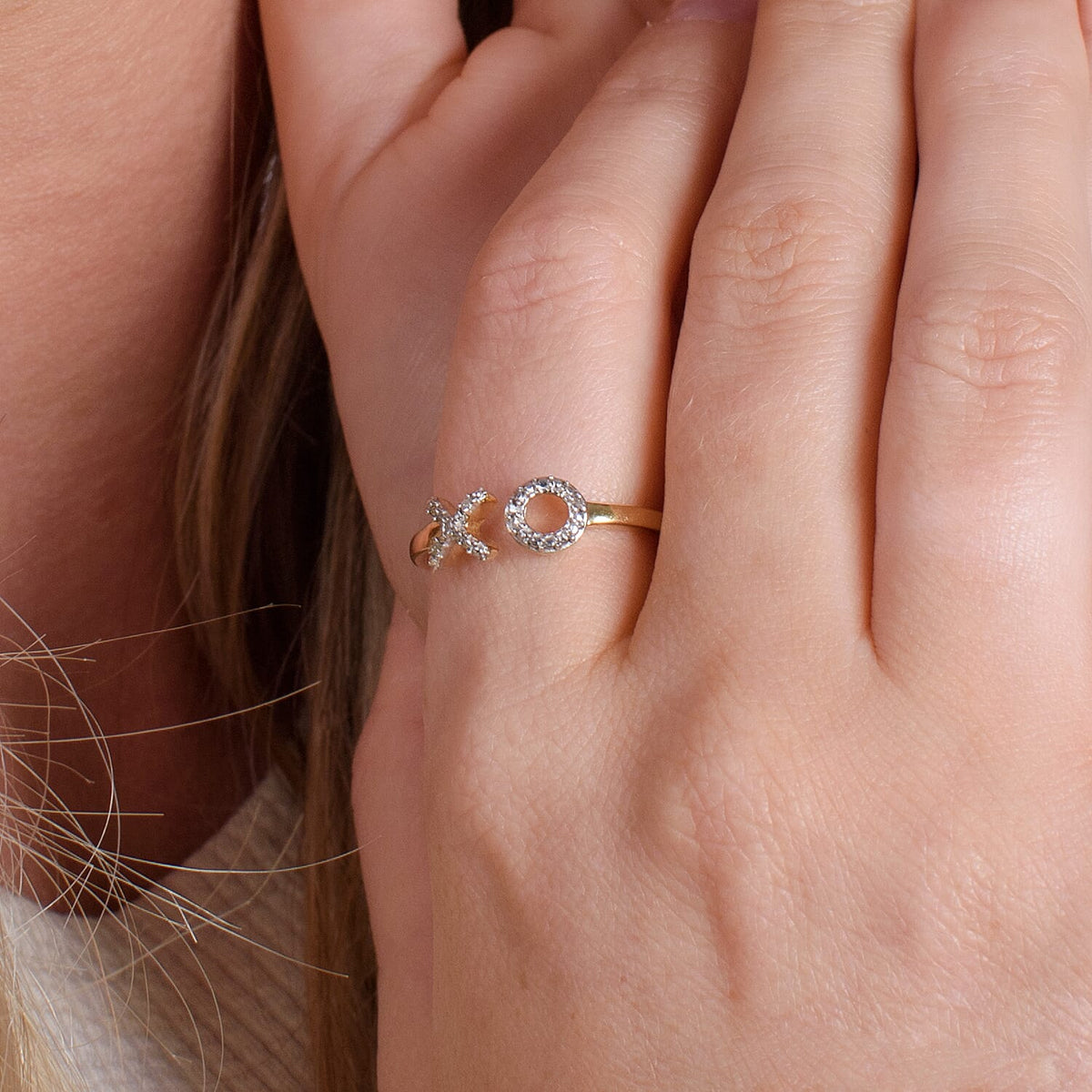 Diamond Hug and Kiss Ring in Sterling Silver with 18K Vermeil Yellow Gold 3574771 6
