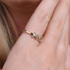 Diamond Hug and Kiss Ring in 18K Vermeil Gold Plated Sterling Silver