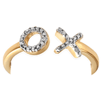 Diamond Hug and Kiss Ring in 18K Vermeil Gold Plated Sterling Silver