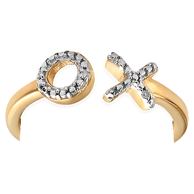 Diamond Hug and Kiss Ring in Sterling Silver with 18K Vermeil Yellow Gold 3574771 15