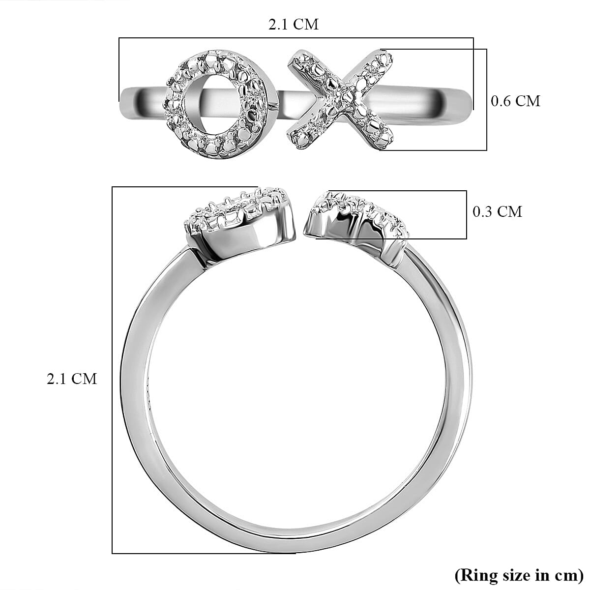 Diamond Hug and Kiss Ring in Sterling Silver with Platinum Plated V32638395 12
