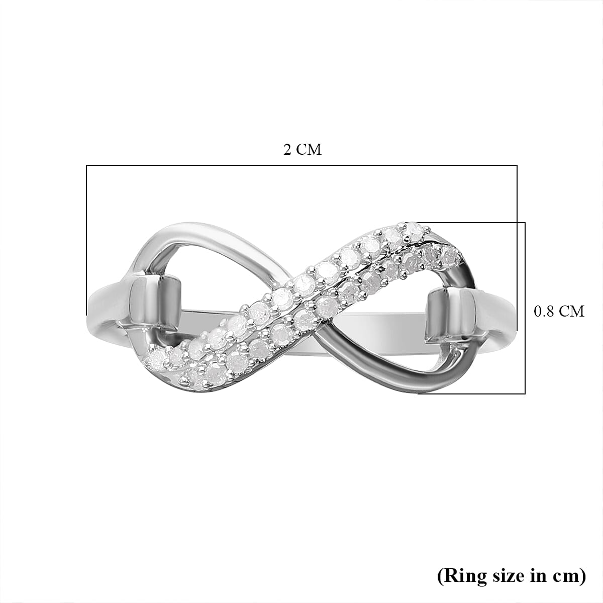 Diamond Infinity Ring in Platinum Overlay Sterling Silver 7637389 4