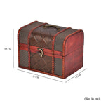 Classic Antique Style Diamond Pattern Wooden Storage Box (Size 21x16x14 cm) - Bronze
