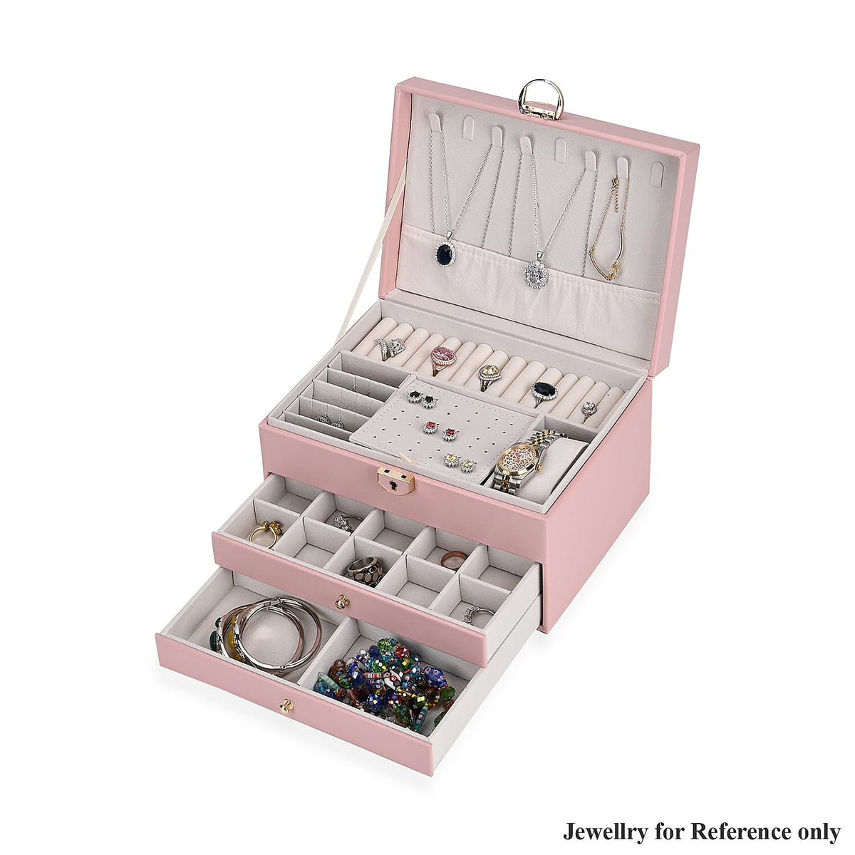 3-Layer Jewellery Box with Lock and Key V32580359 2