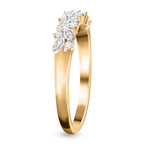 Diamond Leaf Ring in 18K Vermeil Yellow Gold Plated Sterling Silver 0.19 Ct