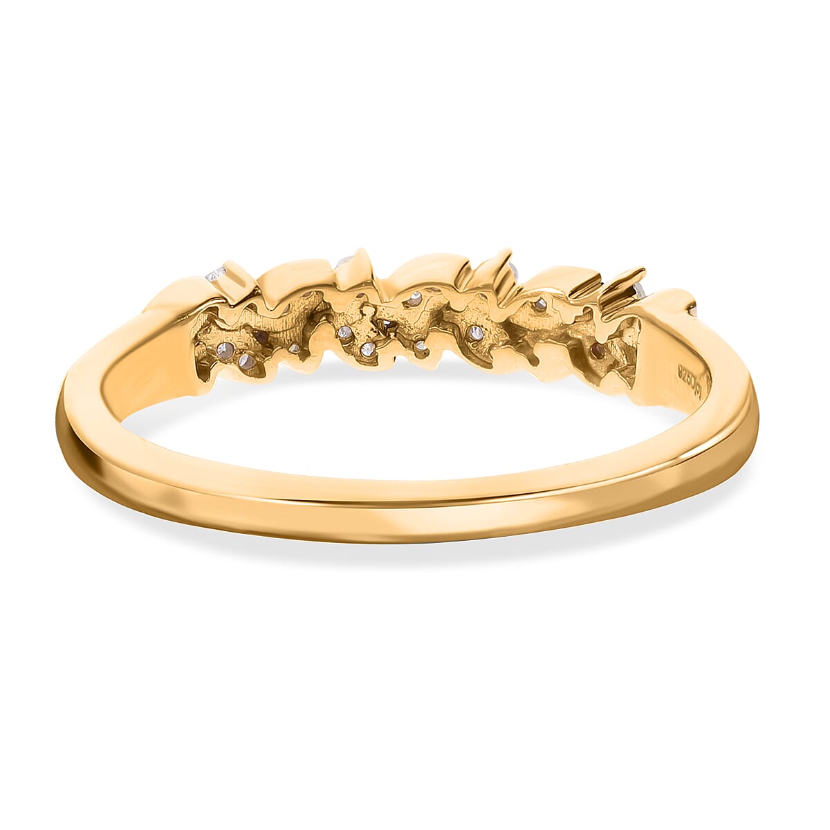 Diamond Leaf Ring in 18K Vermeil Yellow Gold Plated Sterling Silver 0.19 Ct 7645417 3